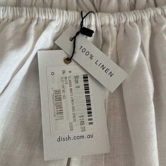 DISSH CLAUDIA WHITE BACKLESS LINEN DRESS - Picture 7 of 9